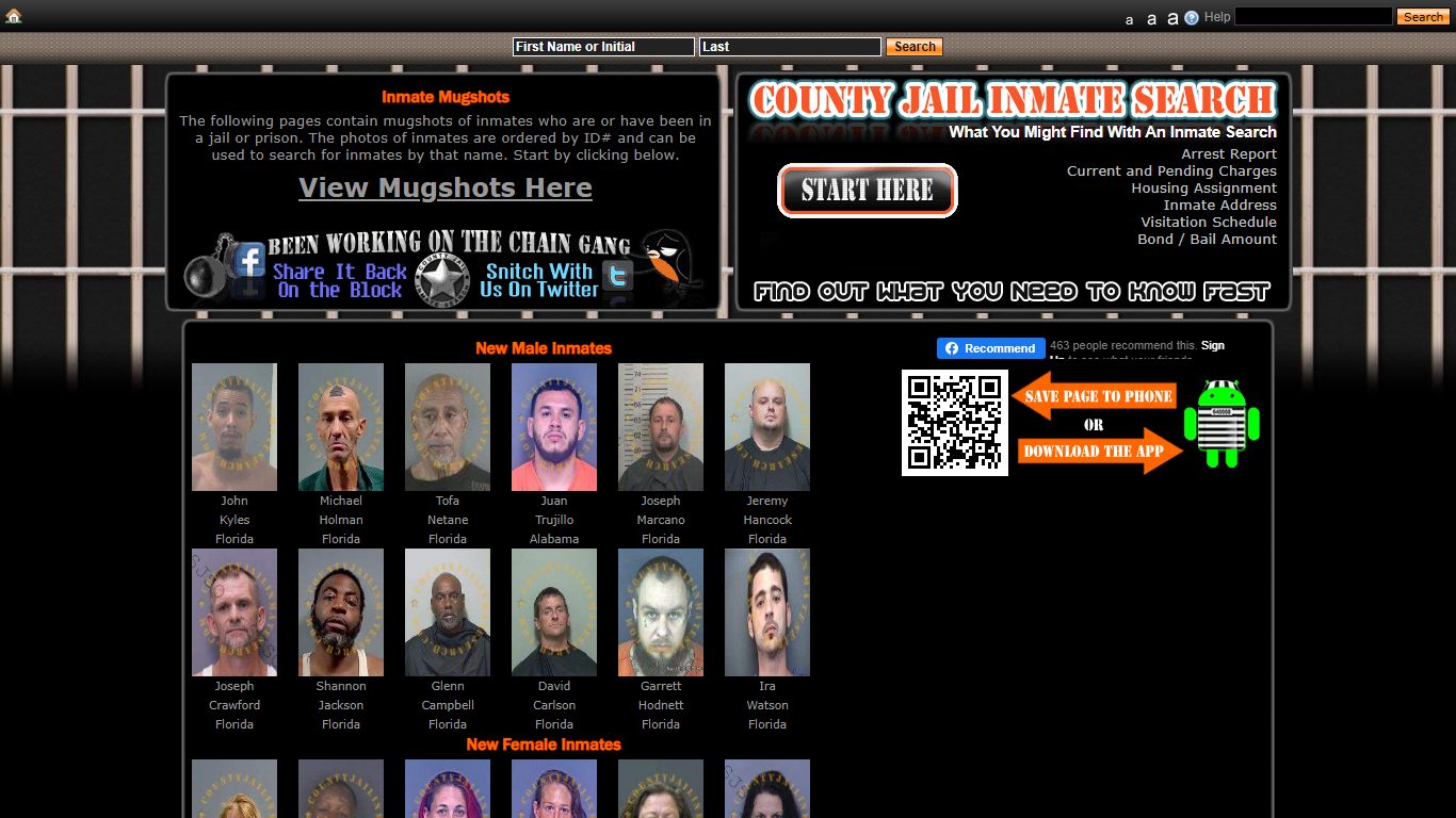 Recent Arrest Mugshots And Inmate Search - County Jail Inmate Search